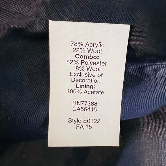 J. Crew Women’s Sz 8 Blue Stripe Blazer Jacket Tweed Zip Front Cropped - Picture 13 of 13